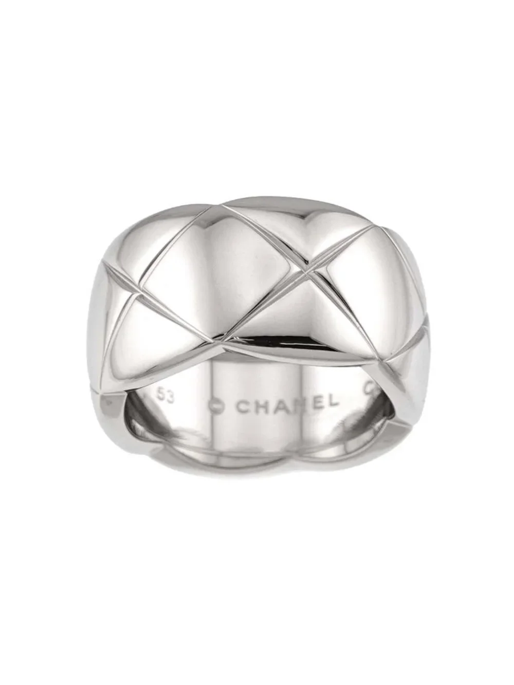 Chanel Coco Crush Large LM 53 Ring 18k WG 750 Quilted